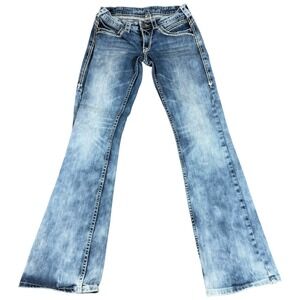 Cowgirl Tuff Co. Bootcut Jeans Womens 27x33 (27x30.5) Light Blue Everyday Wear